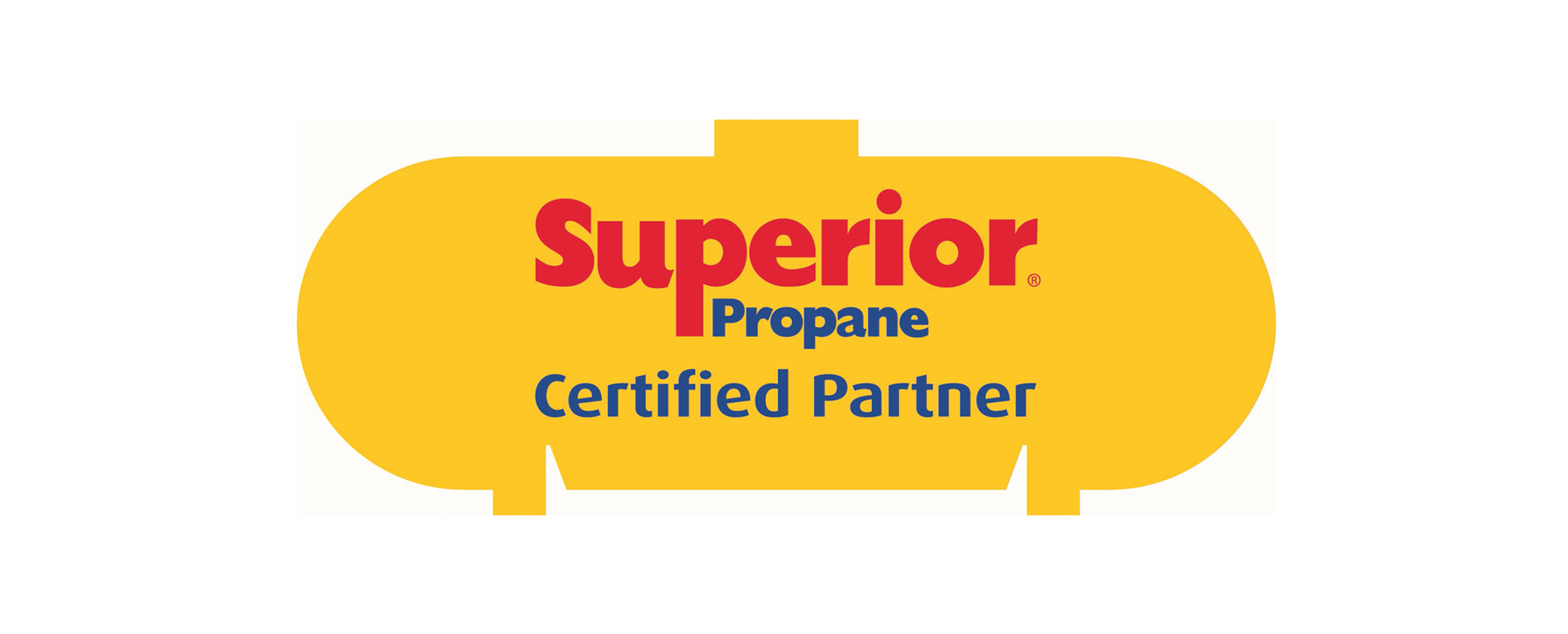 Yellow Propane Tank with Superior Propane Logo to indicate certified partners. 
